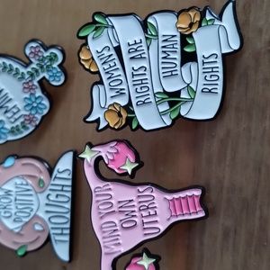 6 Woman's Rights bag pin bundle